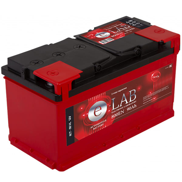 АКБ-6СТ-90 (800А) п/п 'E-LAB' Елабуга 353х175х190 (обслуж)